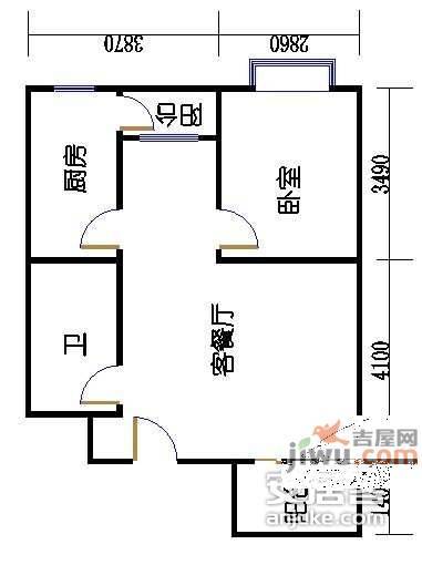 碧桂园1室1厅1卫70㎡户型图