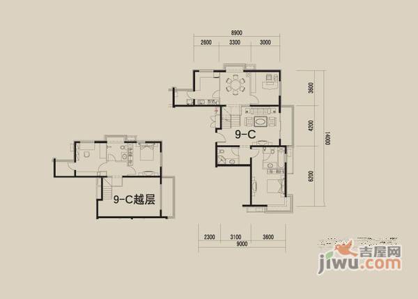 加州水郡4室2厅2卫220㎡户型图