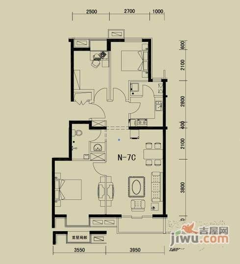 加州水郡3室1厅1卫147㎡户型图