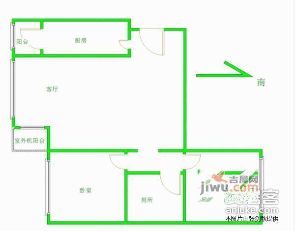 加州水郡2室1厅1卫93㎡户型图