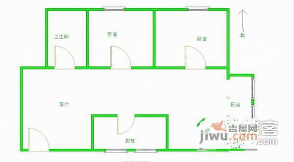 燕化星城三里2室2厅1卫82㎡户型图