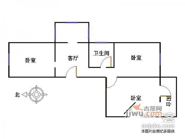 羊耳峪小区3室1厅1卫114㎡户型图