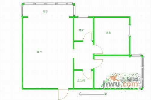 沁馥家园2室1厅1卫90㎡户型图