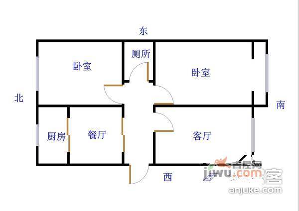 文化路小区3室1厅1卫89㎡户型图