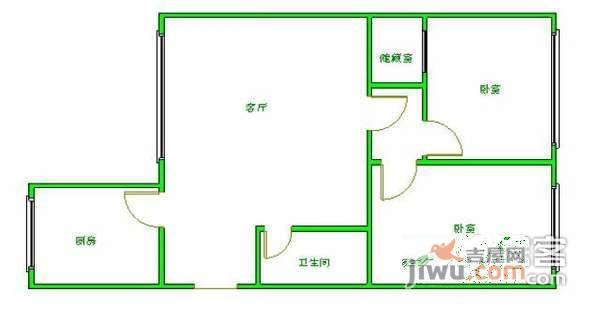 文化路小区2室1厅1卫86㎡户型图