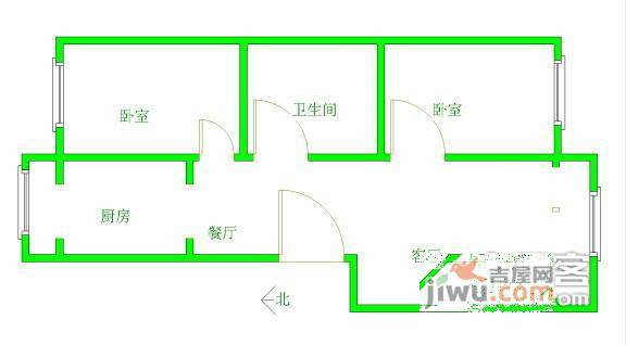 圣景苑2室2厅1卫93㎡户型图