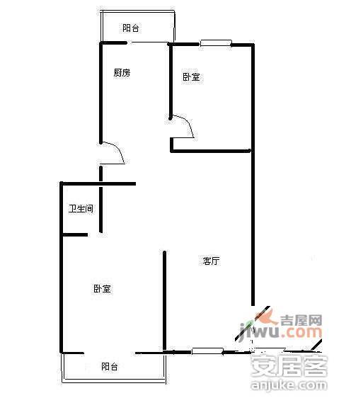 龙华苑2室1厅1卫111㎡户型图