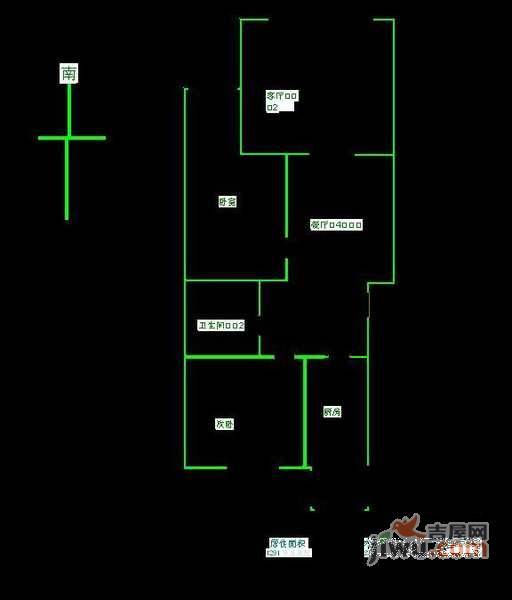 龙建华城2室2厅1卫户型图