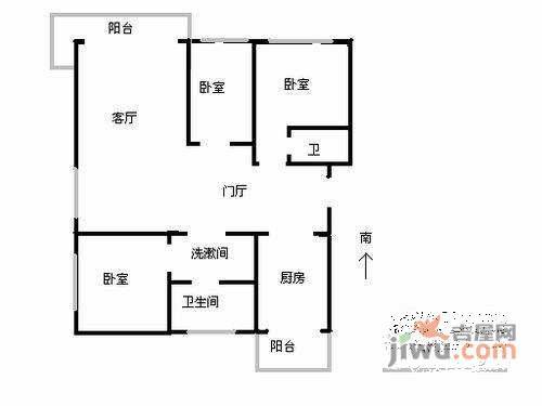 汇豪山水美地3室2厅2卫145㎡户型图