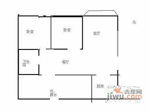 汇豪山水美地3室1厅2卫户型图