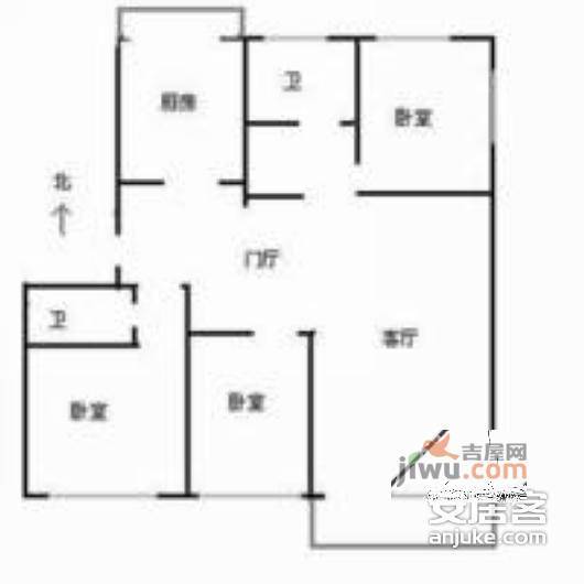 田家园小区3室2厅2卫168㎡户型图