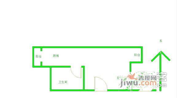 田家园小区1室0厅1卫47㎡户型图