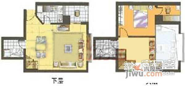 丽舍公寓1室2厅2卫户型图