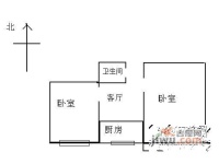 贡院头条3号院2室1厅1卫56㎡户型图