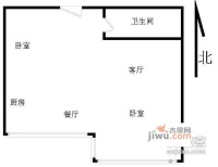 雍和家园二期1室1厅1卫47㎡户型图