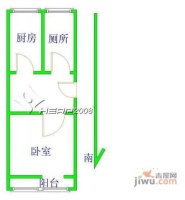 和平里社区1室1厅1卫48㎡户型图