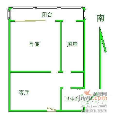 民旺园1室1厅1卫63㎡户型图