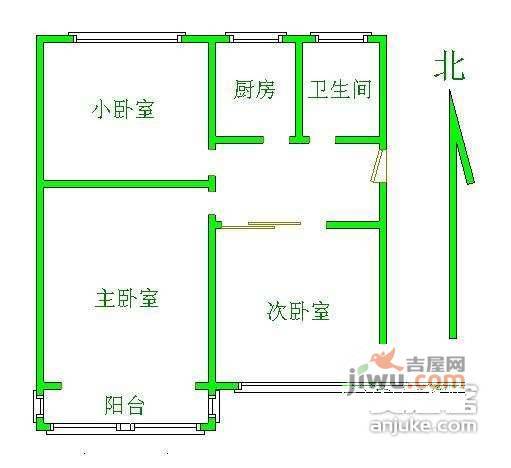 兴化西里3室1厅1卫90㎡户型图