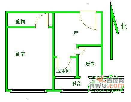 兴化西里1室1厅1卫户型图