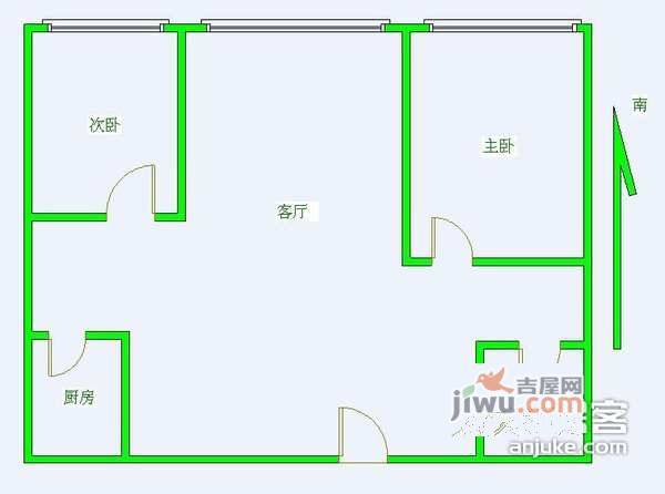 巷上嘉园2室1厅1卫100㎡户型图