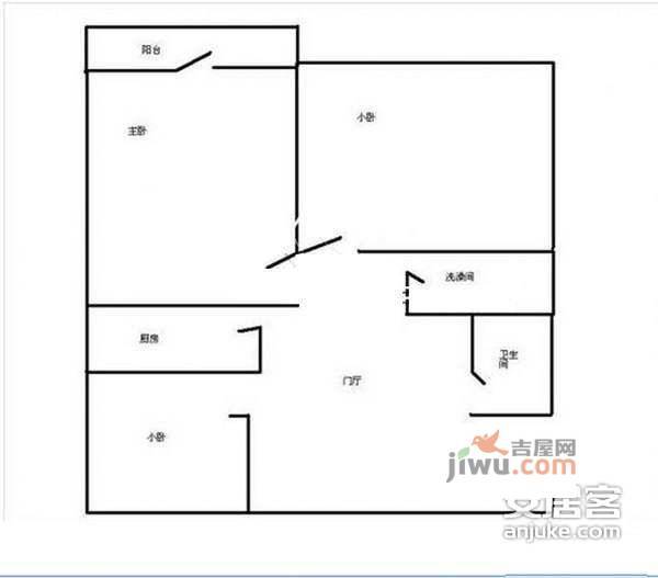 安外花园3室1厅1卫81㎡户型图