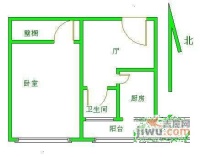 西河沿社区1室1厅1卫56㎡户型图