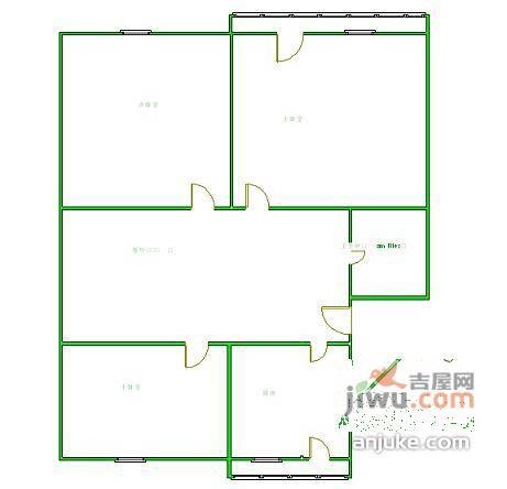 地兴居3室1厅1卫65㎡户型图