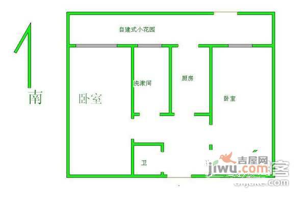 三秀涵雅居2室1厅1卫户型图