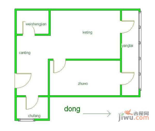 三秀涵雅居1室1厅1卫68㎡户型图