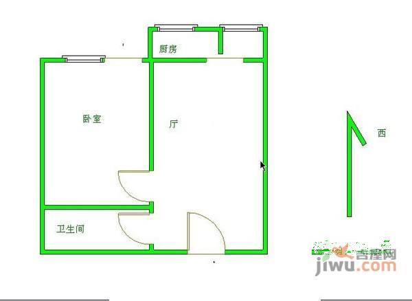 京宝花园1室1厅1卫77㎡户型图