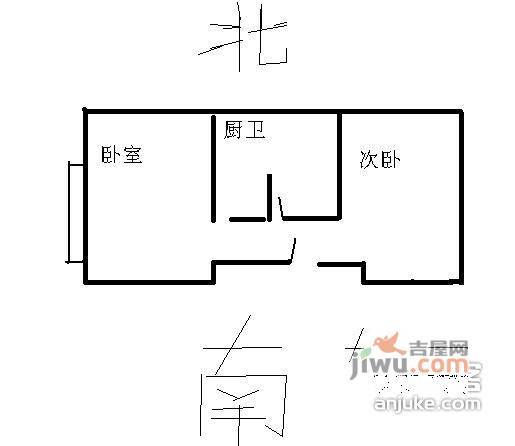 东营房八条2室1厅1卫户型图