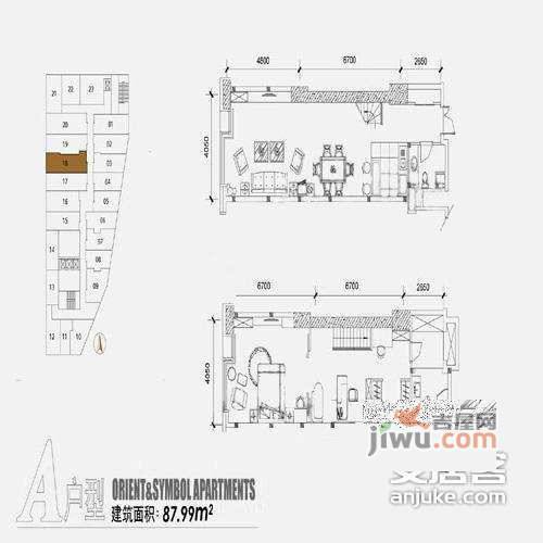 东阙都2室2厅2卫115㎡户型图