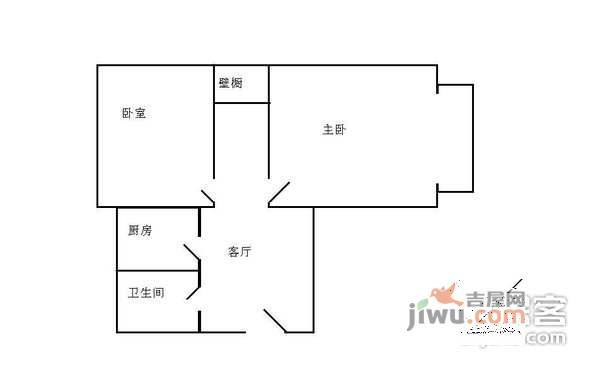 东大桥光华路2室1厅1卫户型图