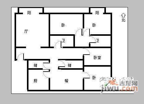 幸福二村4室2厅2卫户型图