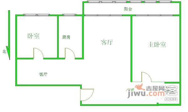 聚龙花园2室1厅1卫150㎡户型图