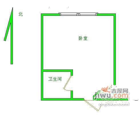 港湾国际1室1厅1卫54㎡户型图