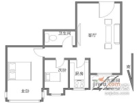 同福夹道小区2室1厅1卫78㎡户型图