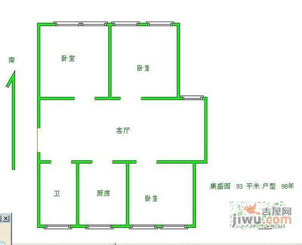 梅源里小区3室1厅1卫户型图