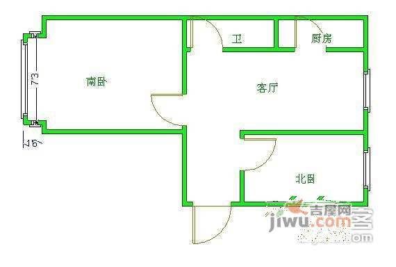 梅源里小区2室1厅1卫户型图