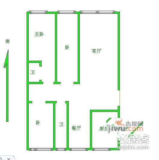 梅源里小区2室1厅1卫户型图