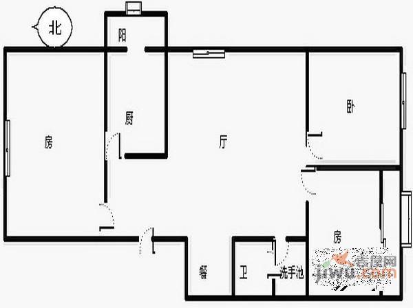 旧宫北里3室1厅1卫147㎡户型图