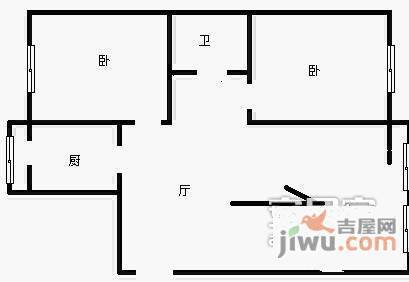 旧宫北里2室1厅1卫130㎡户型图