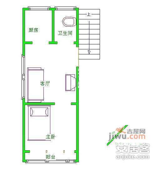 菊源南里小区1室1厅1卫70㎡户型图