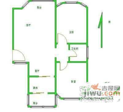 菊源南里小区2室1厅1卫102㎡户型图