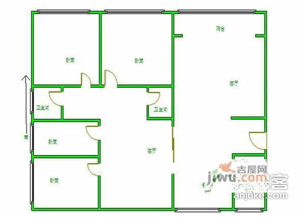 德林园4室2厅2卫205㎡户型图