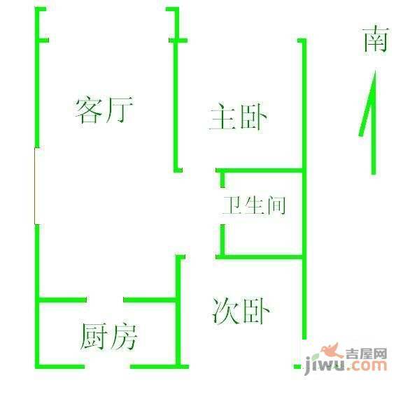 玉璟园2室1厅1卫101㎡户型图