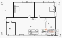大东公社2室2厅1卫104㎡户型图
