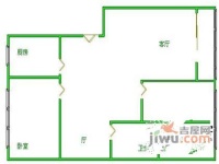 新康家园三期2室2厅1卫100㎡户型图