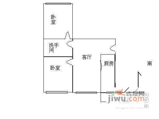 天宝家园2室1厅1卫户型图