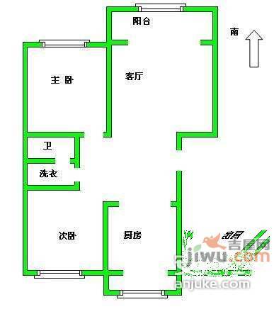 天宝家园2室2厅1卫90㎡户型图